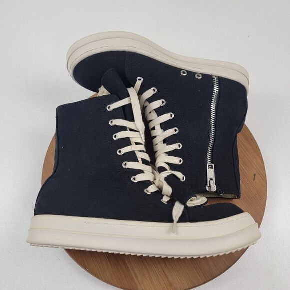 Rick Owens DRKSHDW High Top Sneakers Men's Shoe Sz EU 41 US 8 Italy Side Zip Up - Picture 10 of 16
